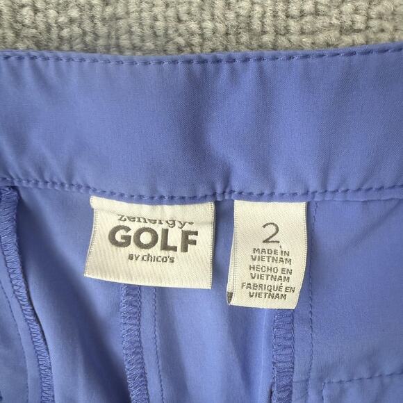 Chicos Zenergy Golf Short Women 2 (US 12) Blue Bermuda Stretch Pocket Activewear - Picture 3 of 8